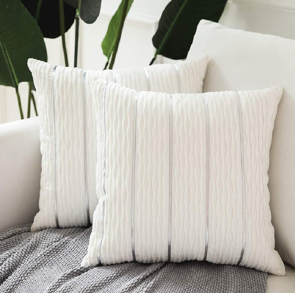 Luxury striped velvet pillow cushion cover