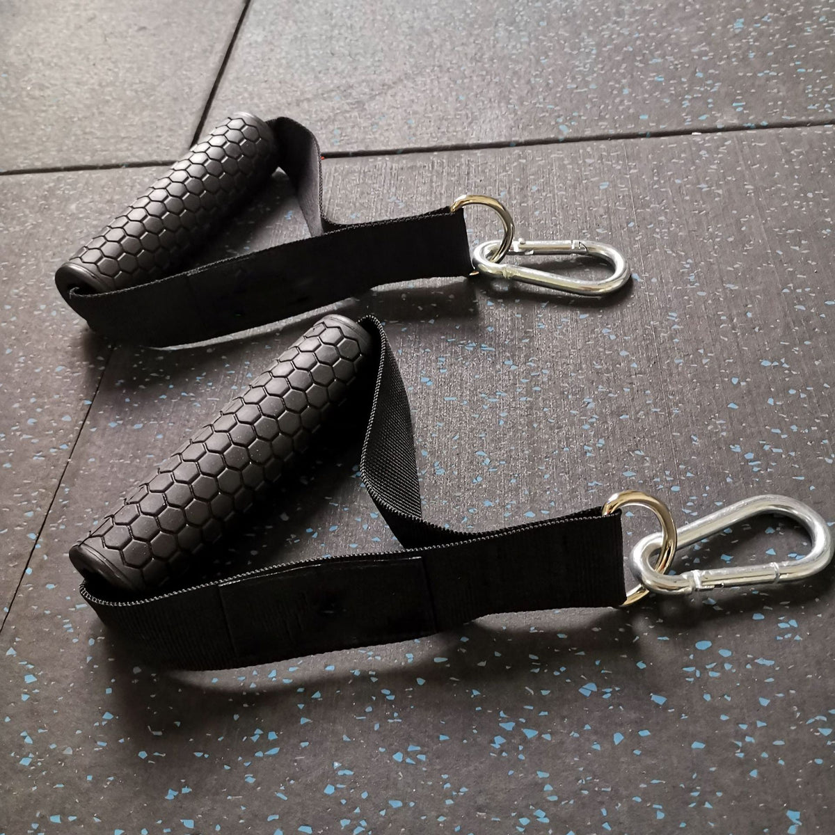 Anti-slip foam-grip resistance band handles, pair