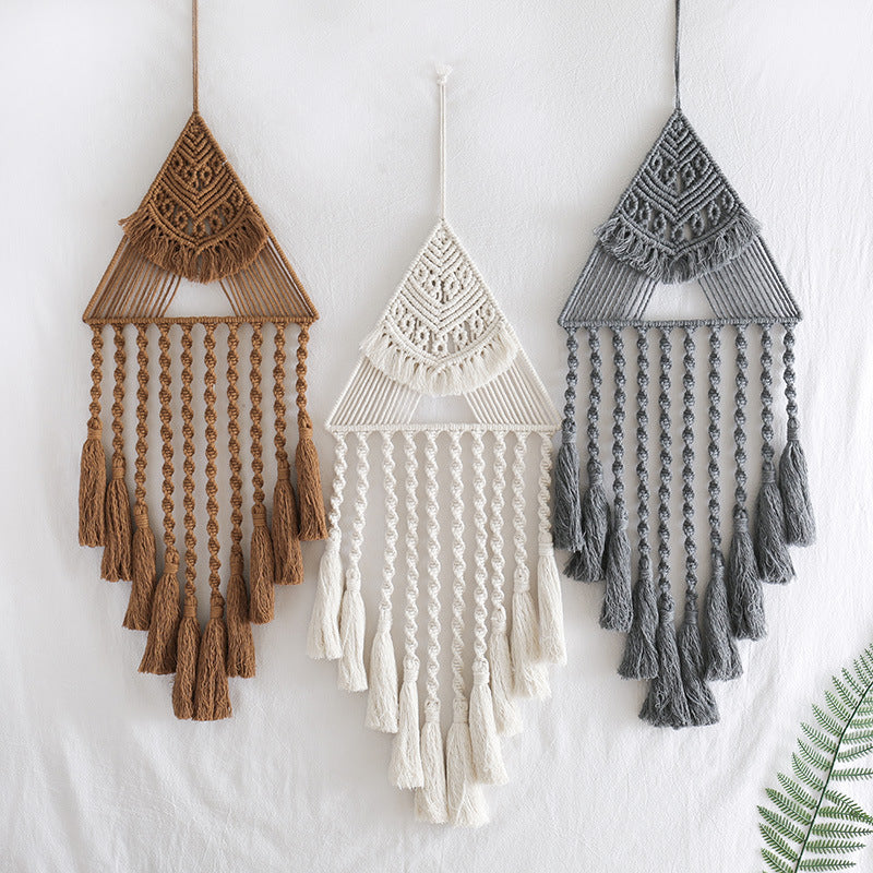 Handwoven tassel dream catcher wall hanging