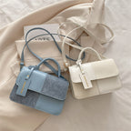 Large textured patchwork PU shoulder tote bag
