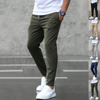 Men's drawstring slim pencil casual trousers