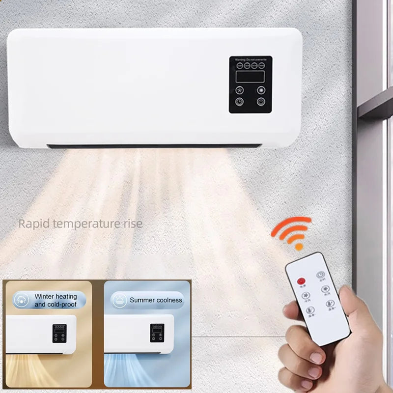 Wall-mounted remote-control fan space heater