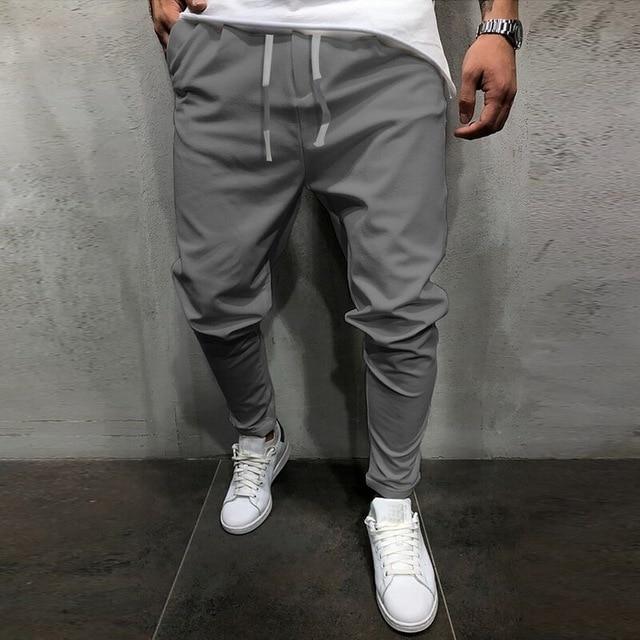 Men's stretch straight-leg cropped casual trousers
