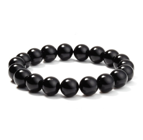 8mm natural agate black onyx beaded bracelet