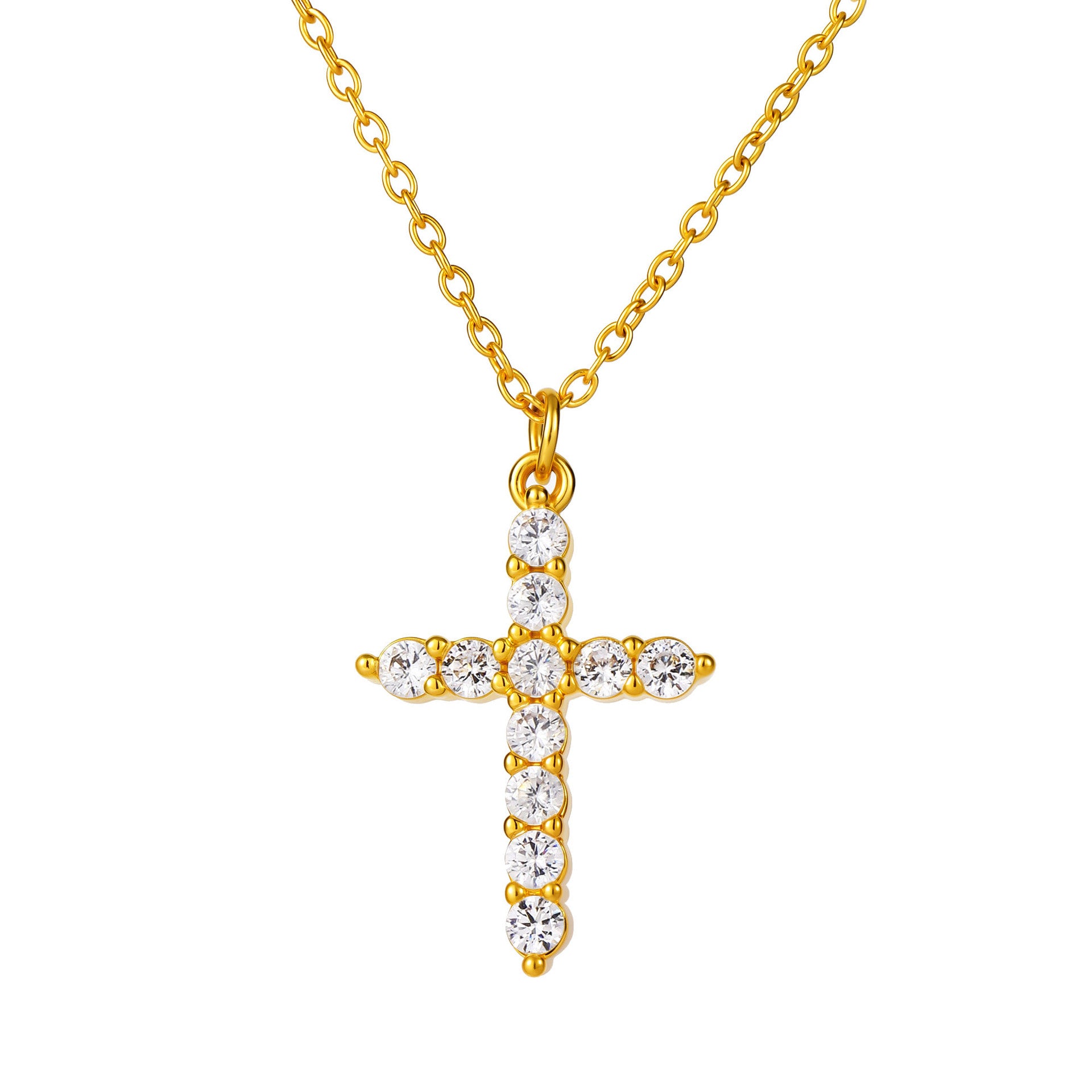 Cross Necklace – Rotatable Crown & Cross Pendant by OEM