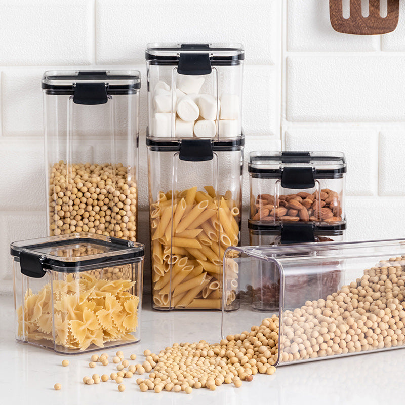 Clear airtight cereal and grain storage container with lid