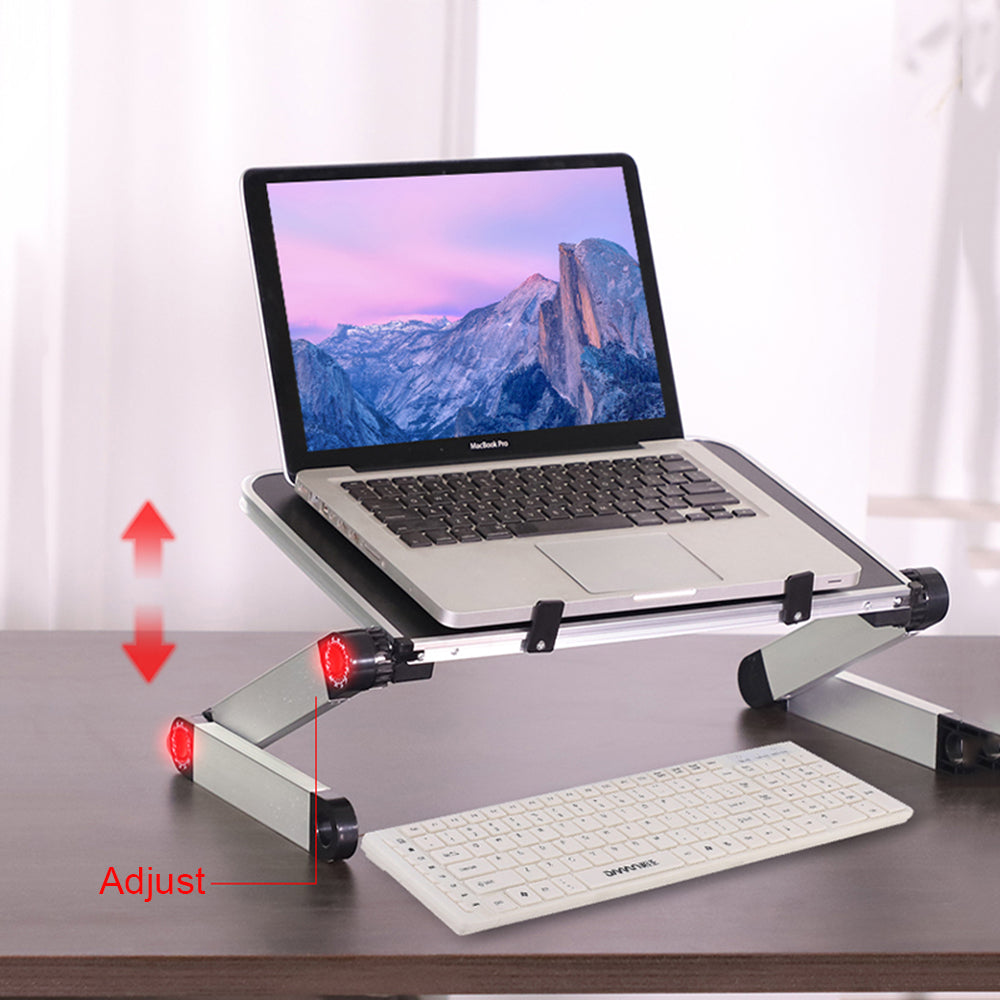 Adjustable ergonomic foldable laptop desk stand
