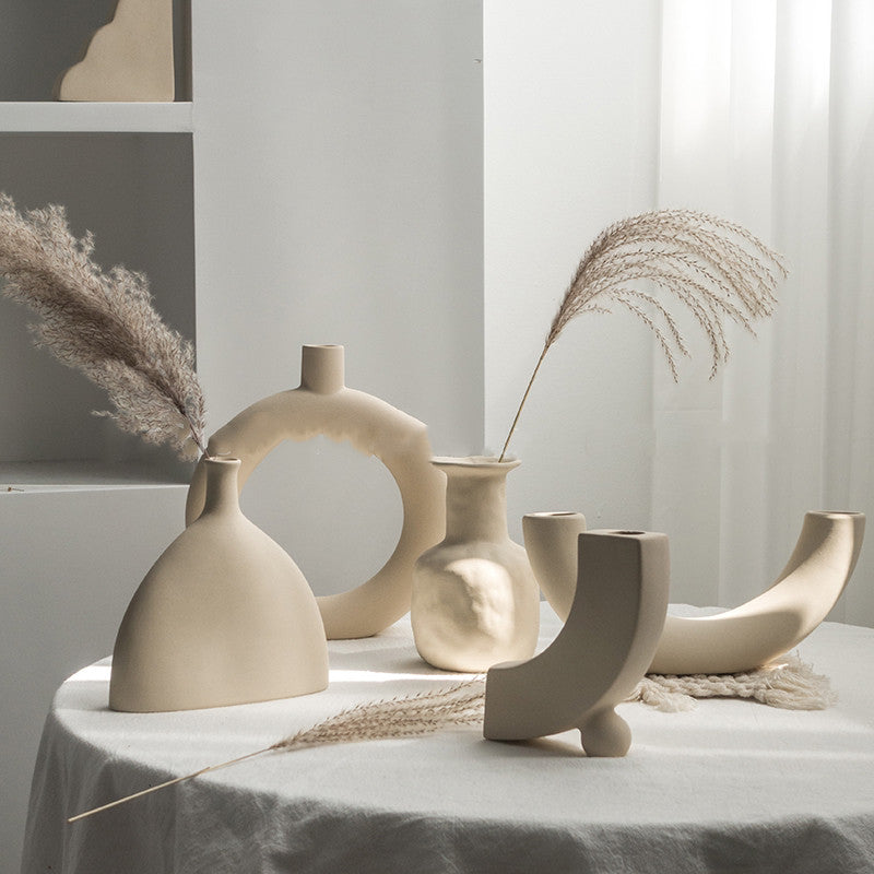 Matte Nordic decorative ceramic flower vase