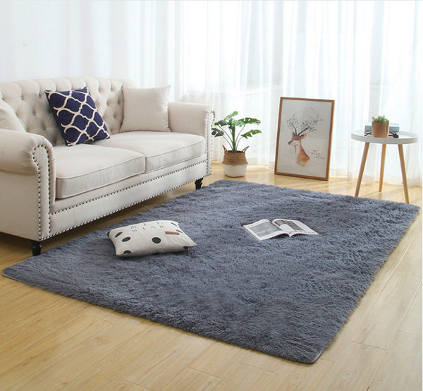 Silky long-plush soft shaggy area rug carpet