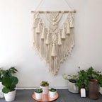 Hand-woven boho cotton macrame wall hanging