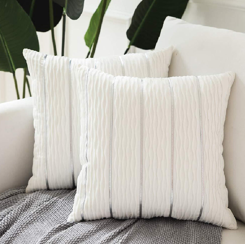 Luxury striped velvet pillow cushion cover