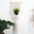 Hanging cotton woven wall flower basket decor