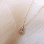 Crystal water-drop pendant choker necklace for women