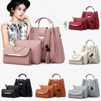 PU leather tote, crossbody and clutch handbag set