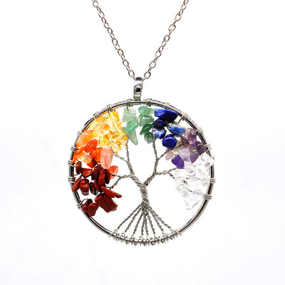 Tree of Life Necklace – Natural Stone Wire-Wrapped Pendant