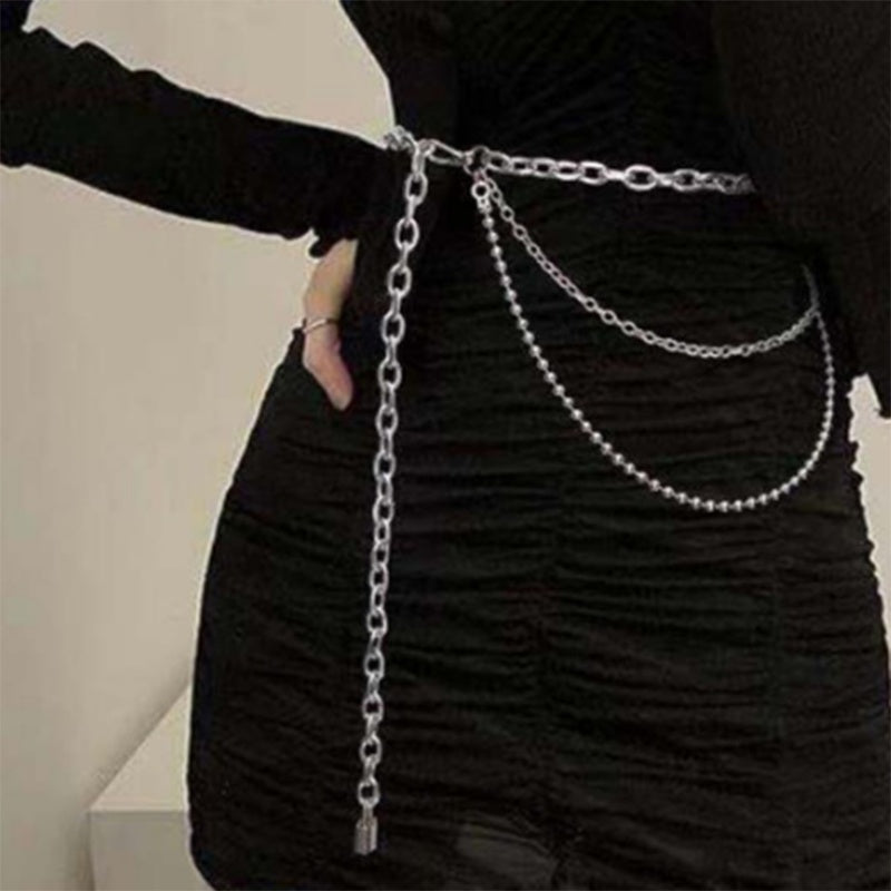 Layered hip-hop waist body chain