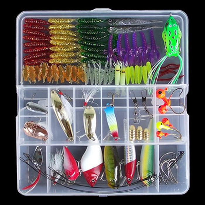 Freshwater soft bait fishing lures set, 100-piece