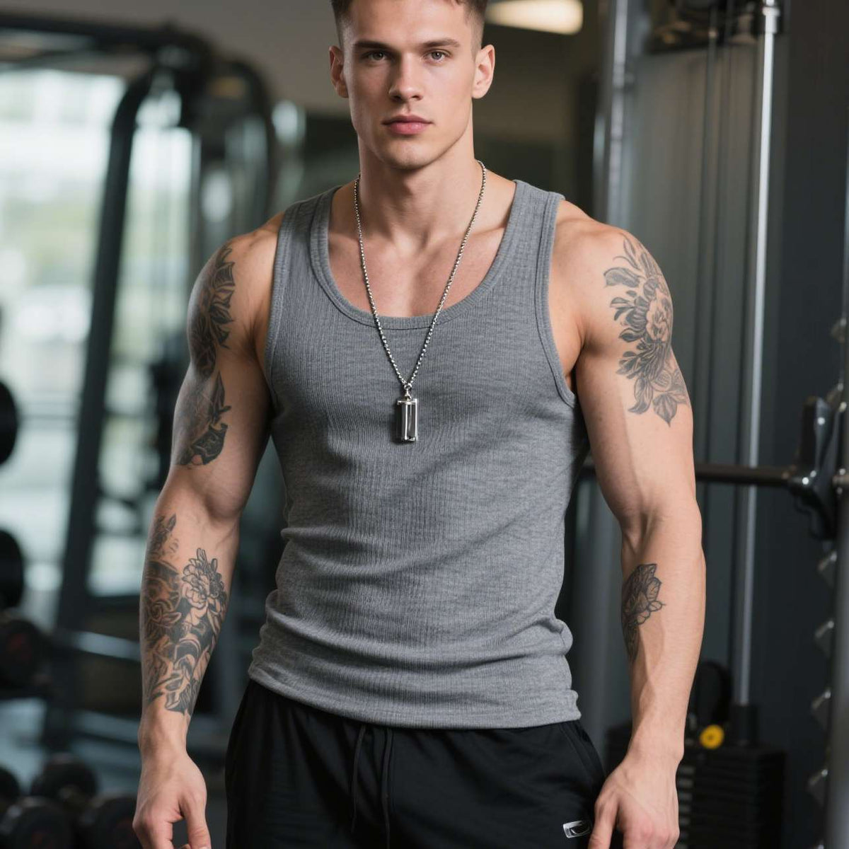 Men's Fitness Vest – Retro Cotton Sleeveless Tank Top