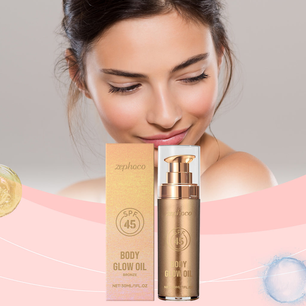 Copper glitter coconut shimmer glow body oil