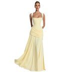 Sleeveless Slip Dress – Waist-Cinching Flared Maxi Dress by OEM