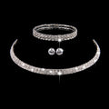 Crystal bridal necklace, bracelet and earrings set
