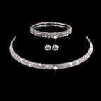 Crystal bridal necklace, bracelet and earrings set