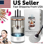 Automatic spinning makeup brush cleaner and dryer