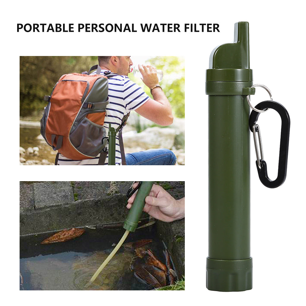 Portable camping survival water filter straw