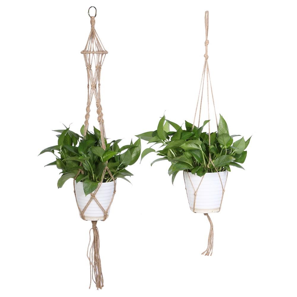 Hanging macrame plant pot holder for indoor plants