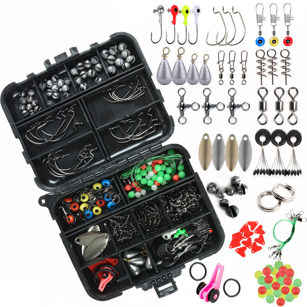 188-piece fishing accessories tackle kit with case