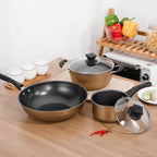 3-piece nonstick cast iron pot and pan cookware set