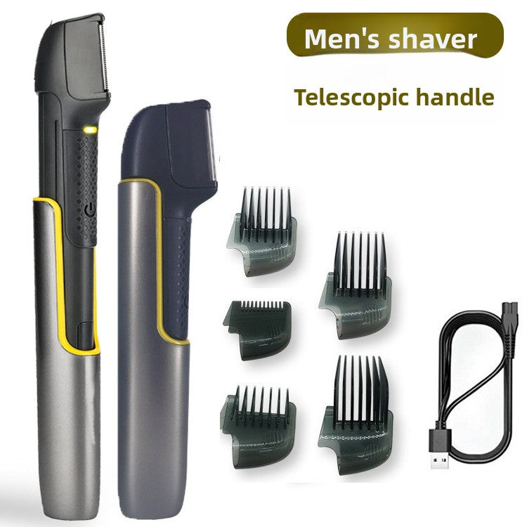 Rechargeable waterproof body and back hair trimmer