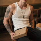 Men's retro cotton sleeveless fitness tank vest