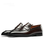 Men's casual cowhide slip-on leather loafers
