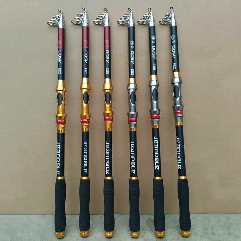 Telescopic fiberglass surf sea fishing rod, 2.1m