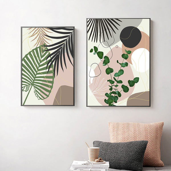 Botanical tropical leaf canvas wall art print