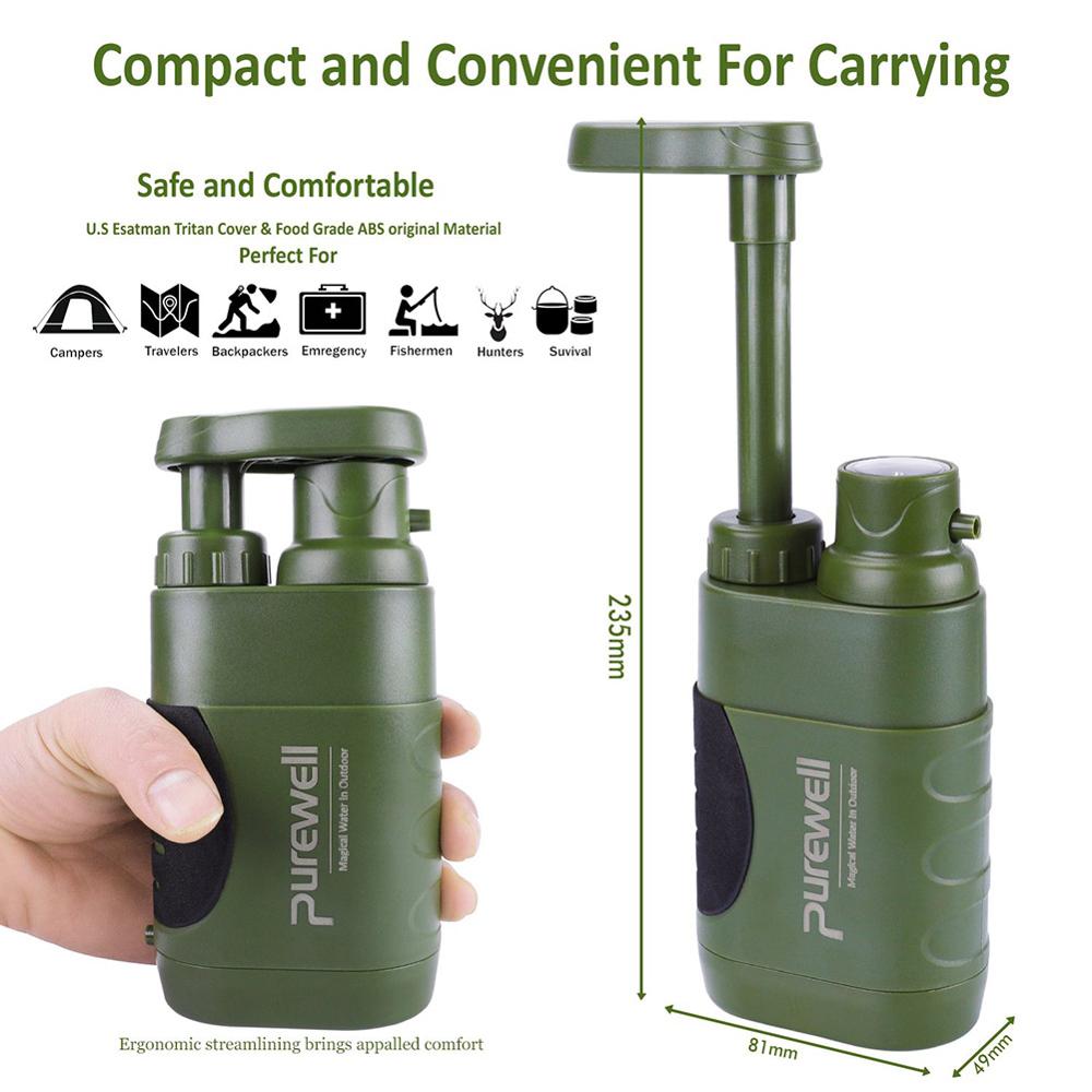 4-stage outdoor survival water purifier filter pump