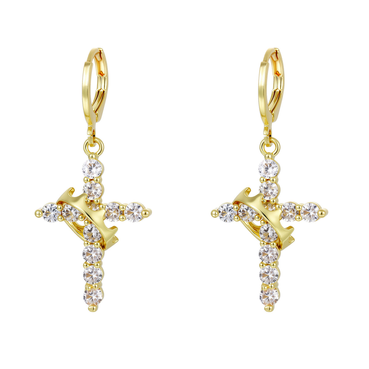 Cross Necklace – Rotatable Crown & Cross Pendant by OEM