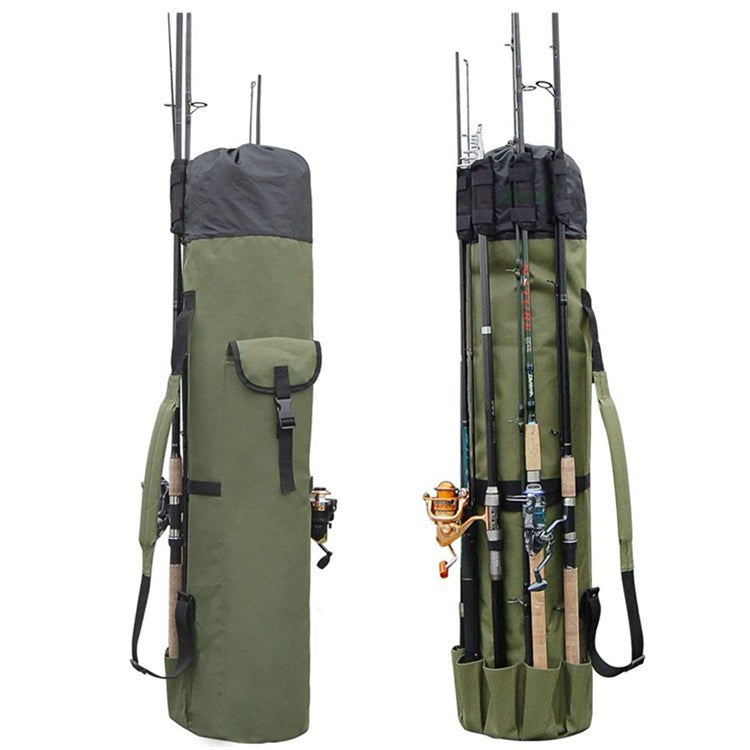 Multifunctional cylinder fishing rod and tackle storage bag