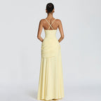 Sleeveless Slip Dress – Waist-Cinching Flared Maxi Dress by OEM