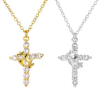Rotatable crown and cross pendant necklace