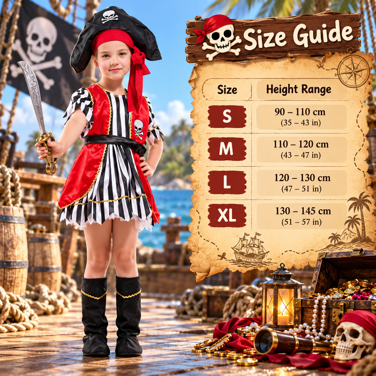Halloween children's pirate costume