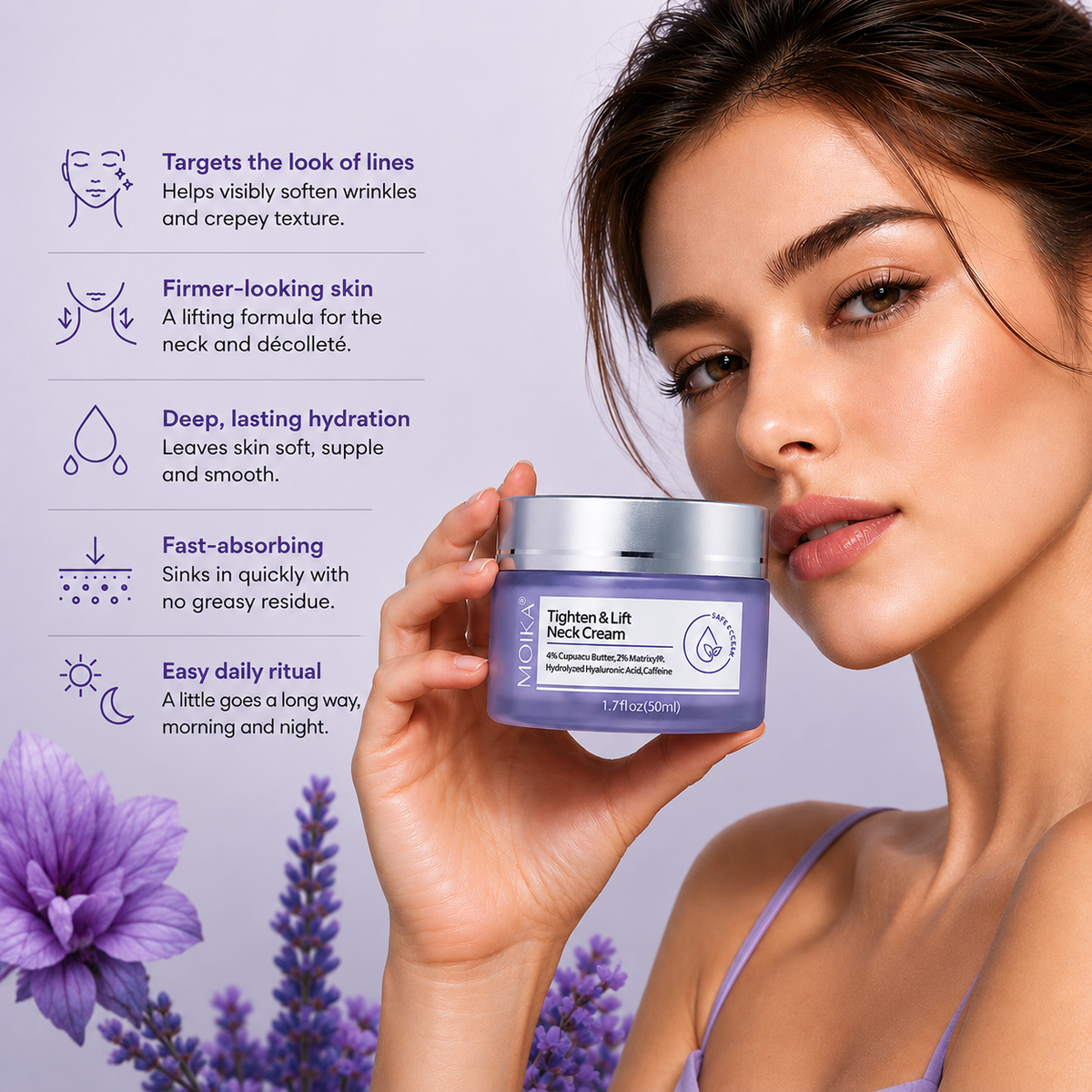 Neck Firming Cream – Anti-Aging Wrinkle & Décolleté Lift (50g)