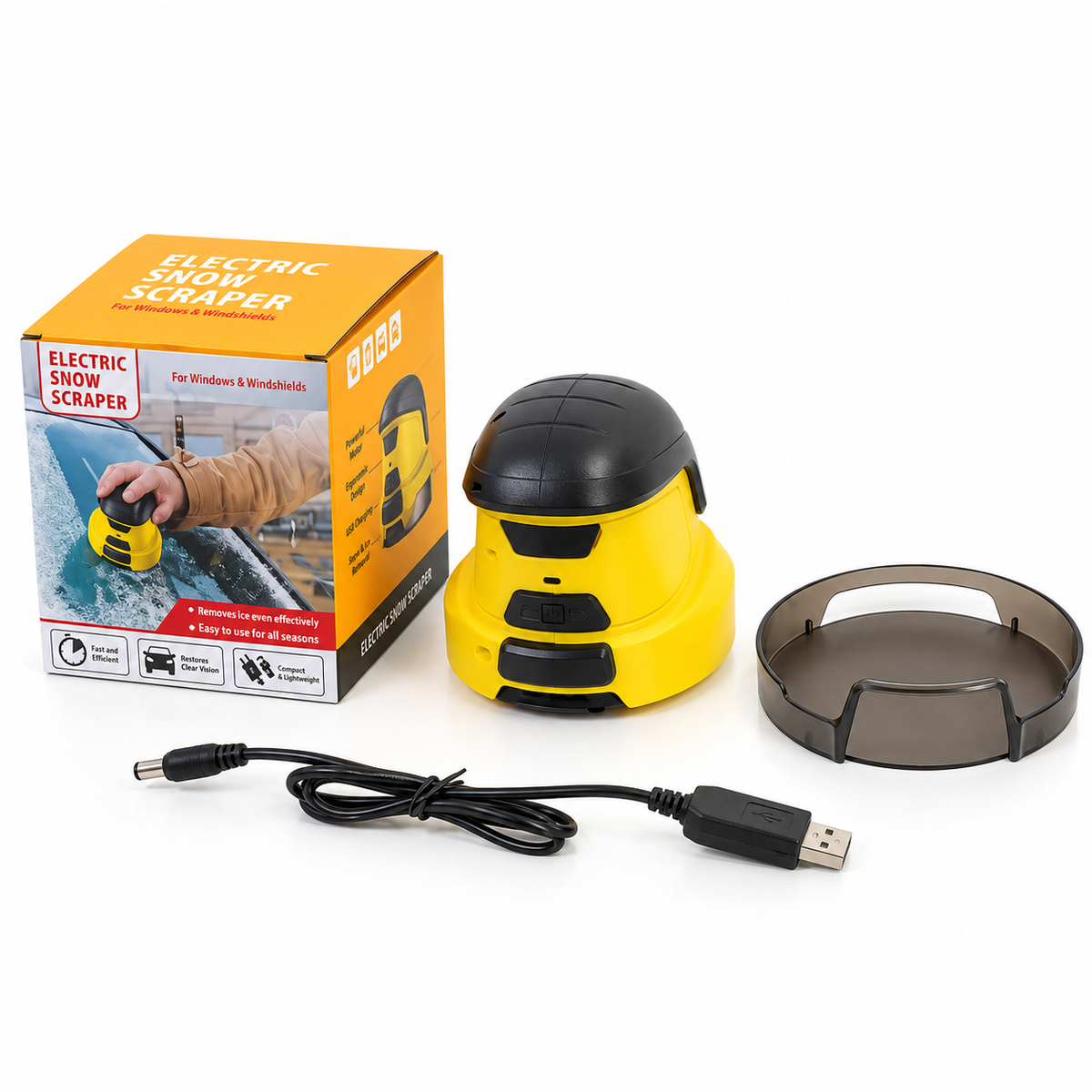 Car Electric Snow Scraper Ice Scraper Winter Auto Window Snow Shovel Windshield Defrosting Snow Remover Deicer Cone Tool