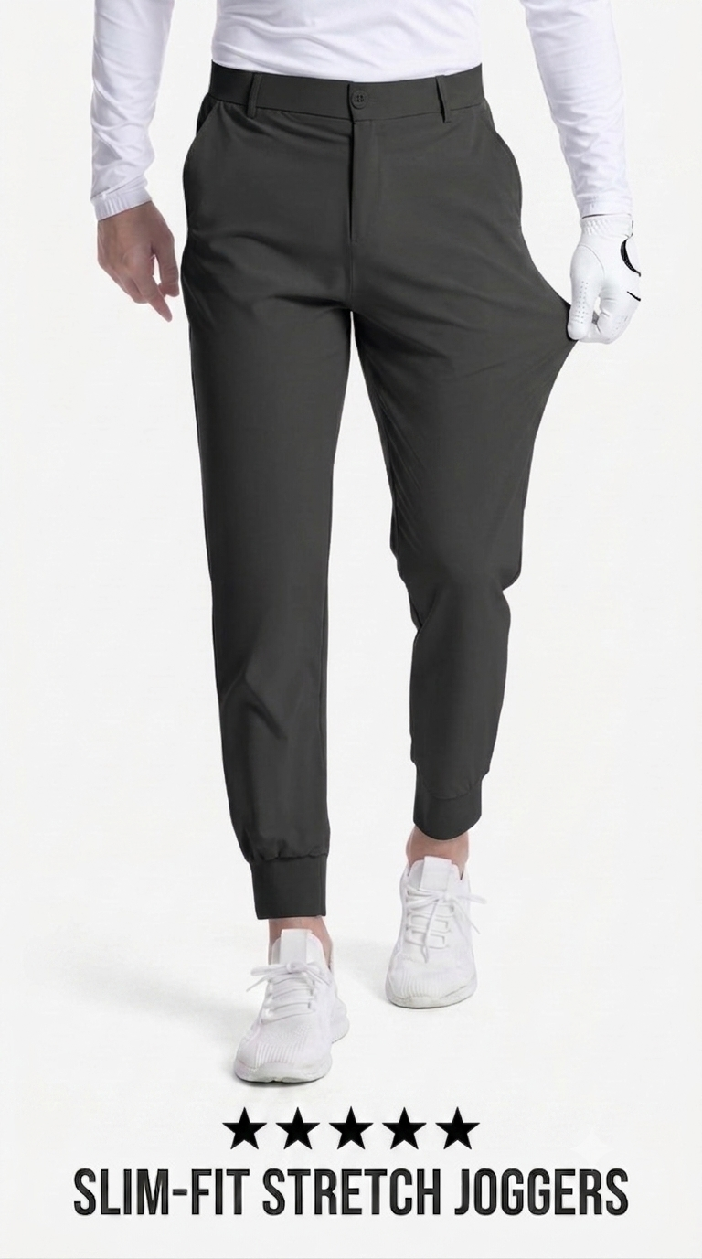 Men's Golf Joggers – Slim-Fit Stretch Tapered Pants