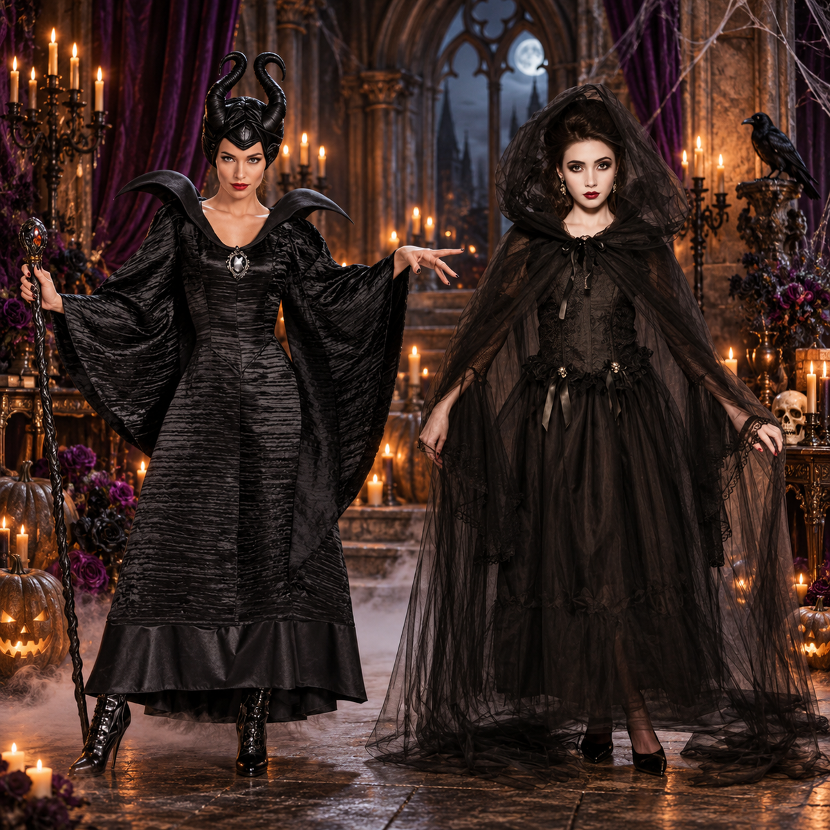 Halloween Maleficent Cosplay Costumes Horror Clothing Set