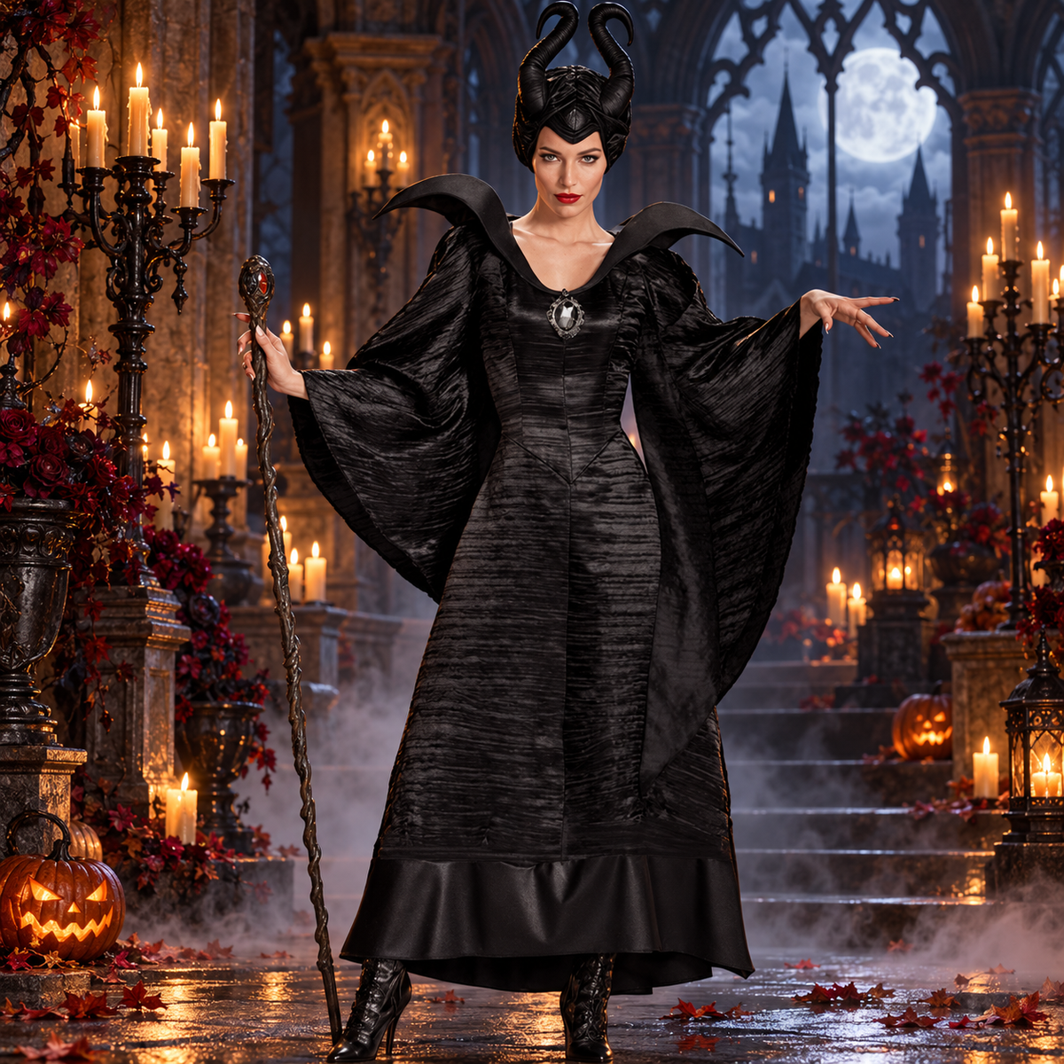 Halloween Maleficent Cosplay Costumes Horror Clothing Set