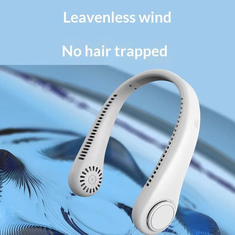 Portable Neck Fan – Rechargeable Hands-Free Bladeless Fan by OnlineShopMarket