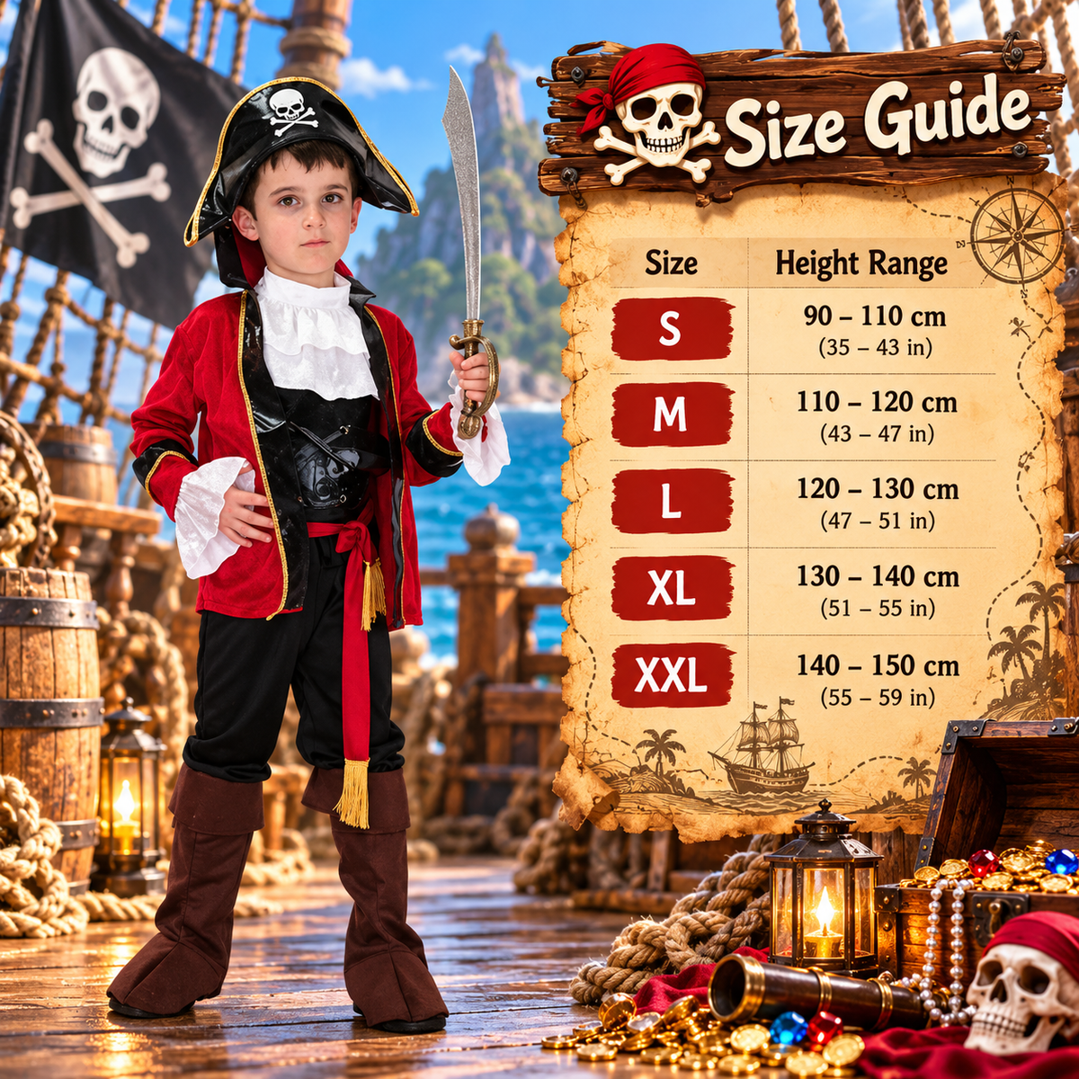 Halloween children's pirate costume