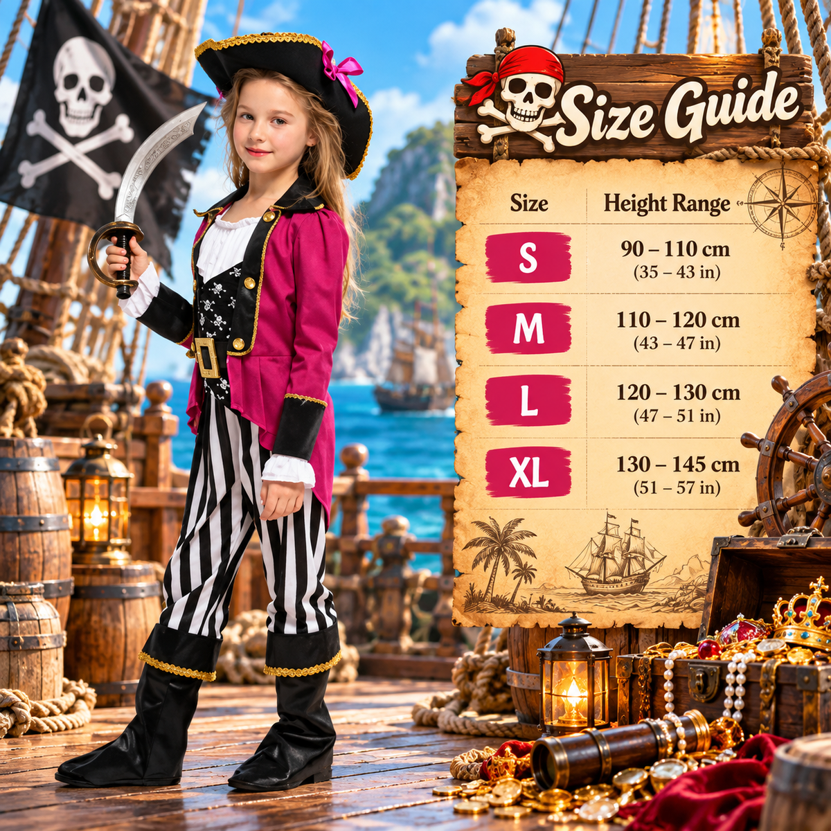 Halloween children's pirate costume